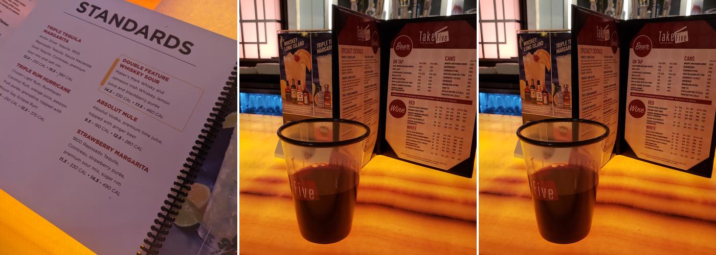 Take 5 Lounge Menu