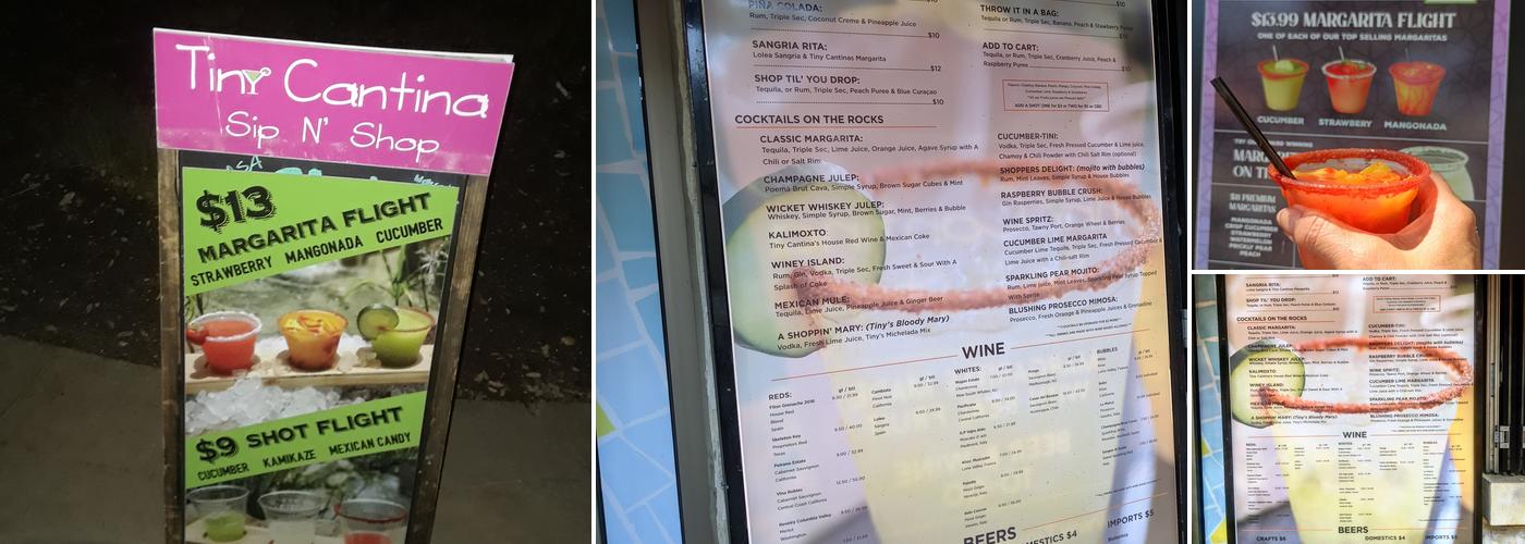 Tiny Cantina Sip N' Shop Menu
