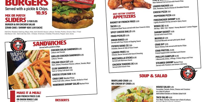Phillips Inn Menu