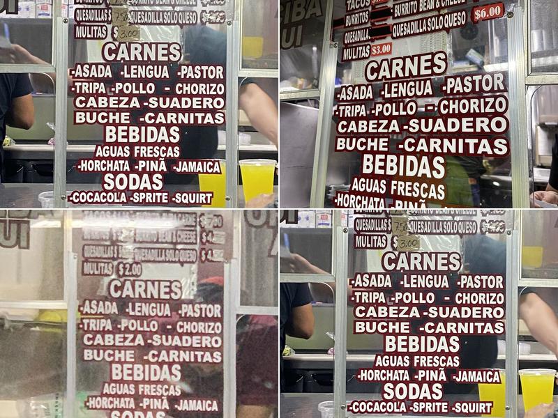 Tacos Los Morales Menu