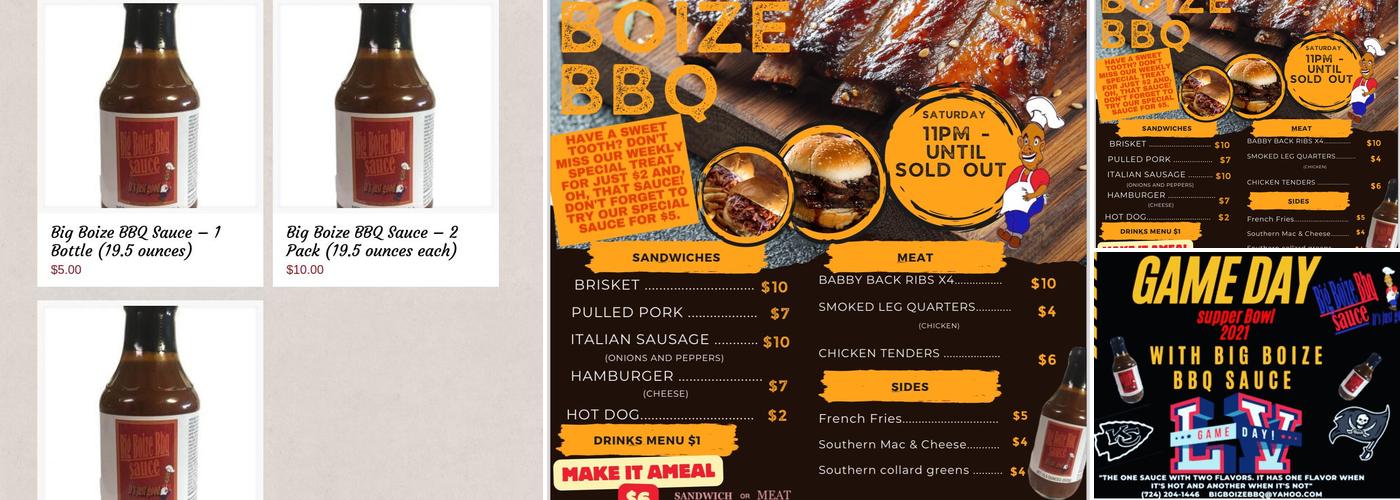 Big Boize BBQ sauce Menu