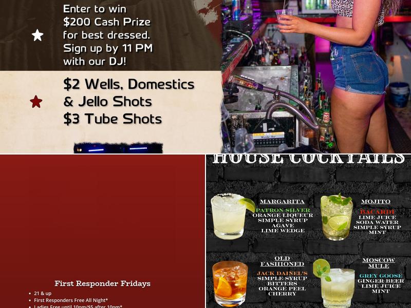 Rowdys Dance Hall Menu