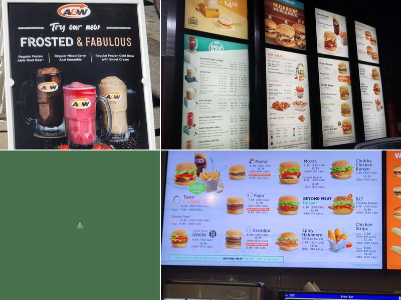 A&W Canada Menu