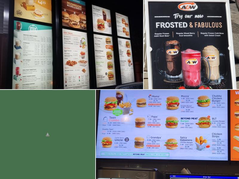A&W Canada Menu
