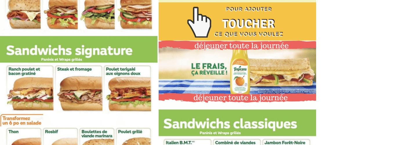 Subway Menu