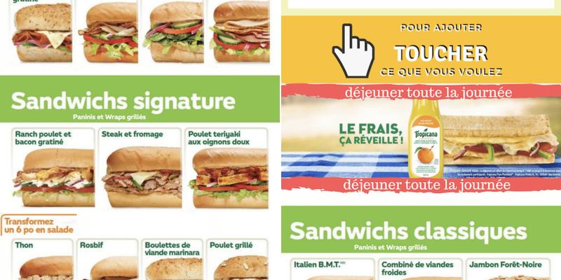 Subway Menu
