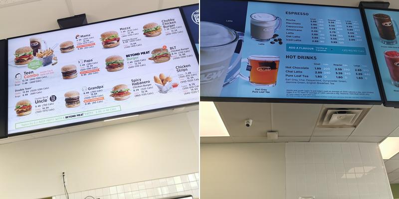 A&W Canada Menu