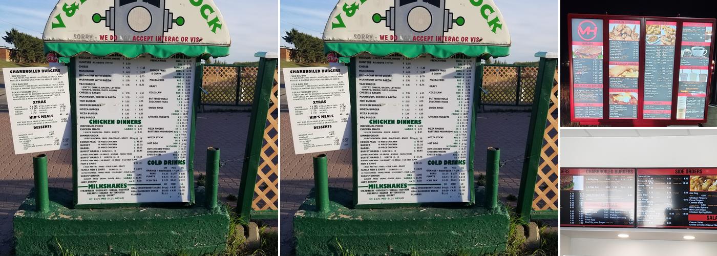 V & H Drive-In Menu