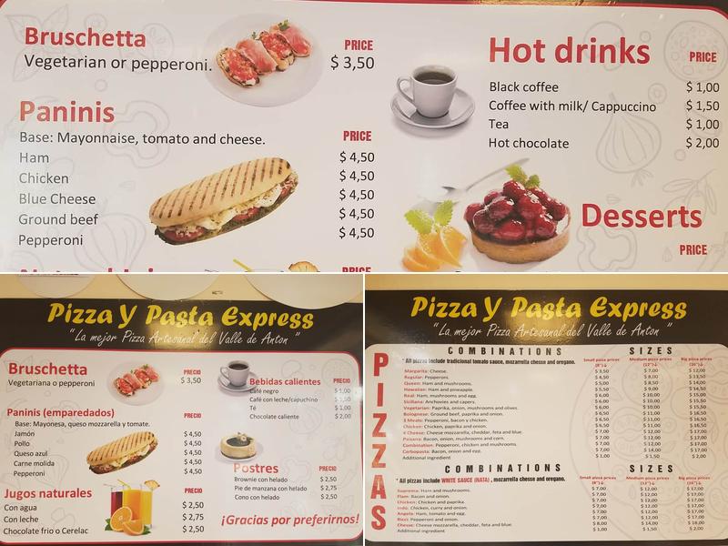 Pizza Pasta Express Menu