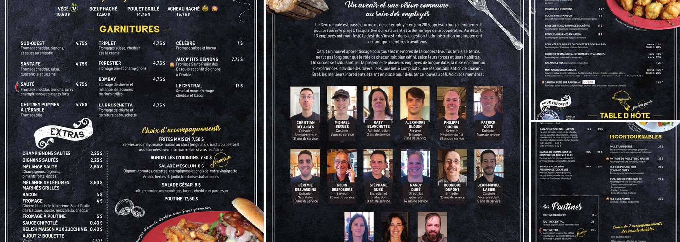 Central Cafe Menu