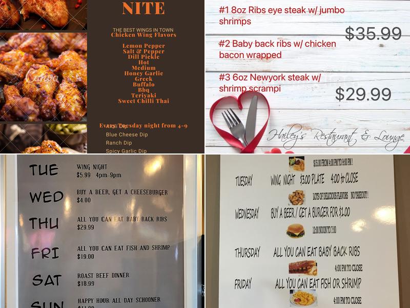 Hailey's Menu