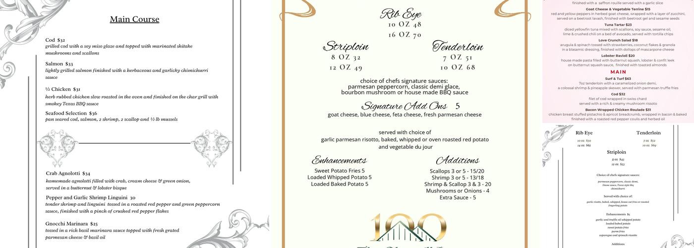 The Wine Cellar Menu