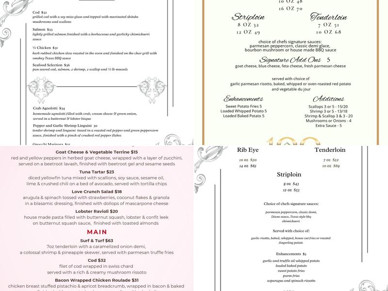 The Wine Cellar Menu