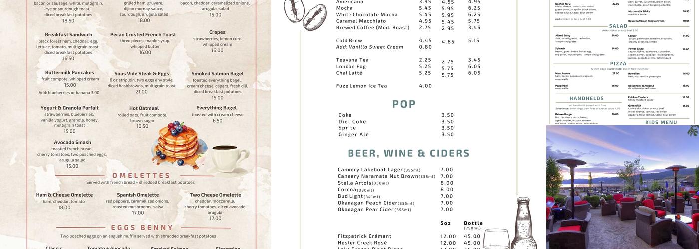 The Bufflehead Cafe Menu