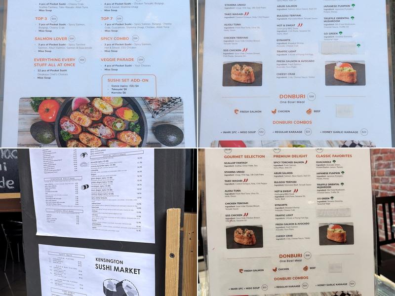 Kensington Sushi Market Menu