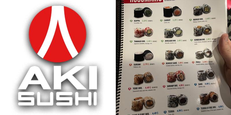 Restaurant Aki Sushi / Aki Thaï Menu