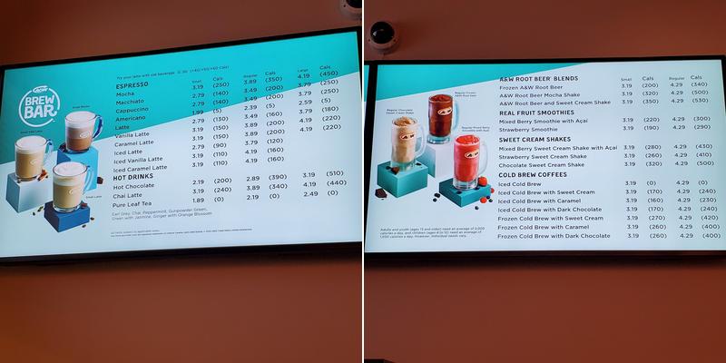 A&W Canada Menu