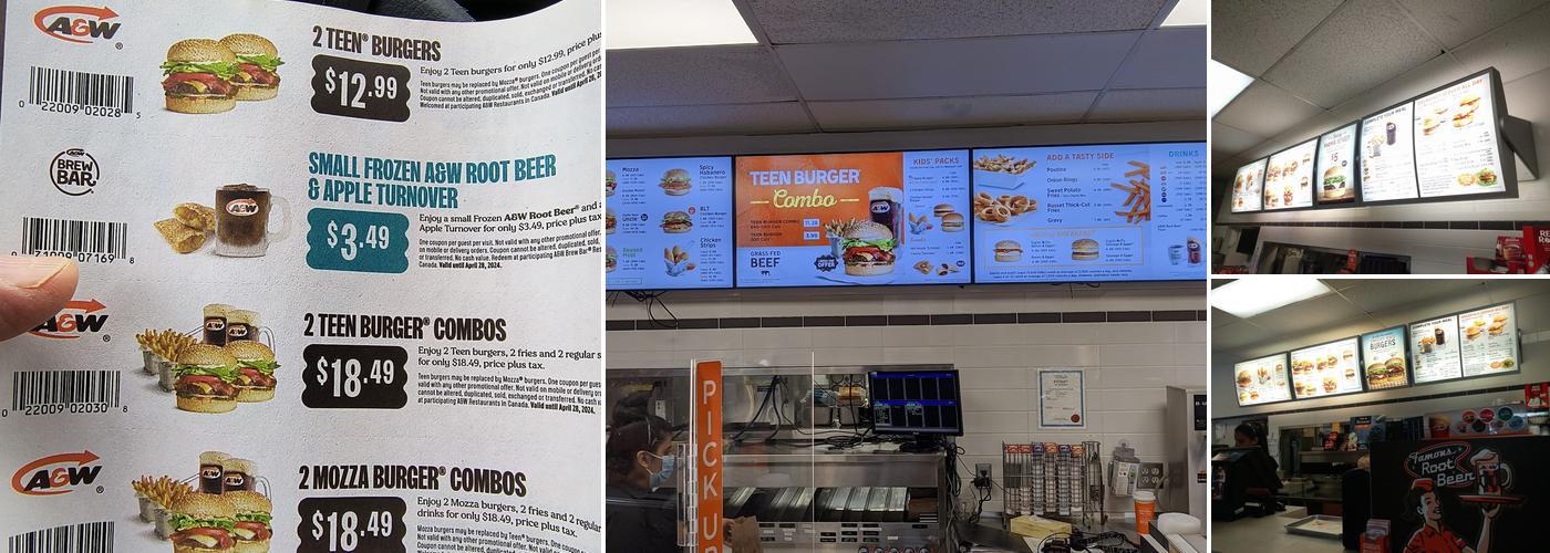 A&W Canada Menu