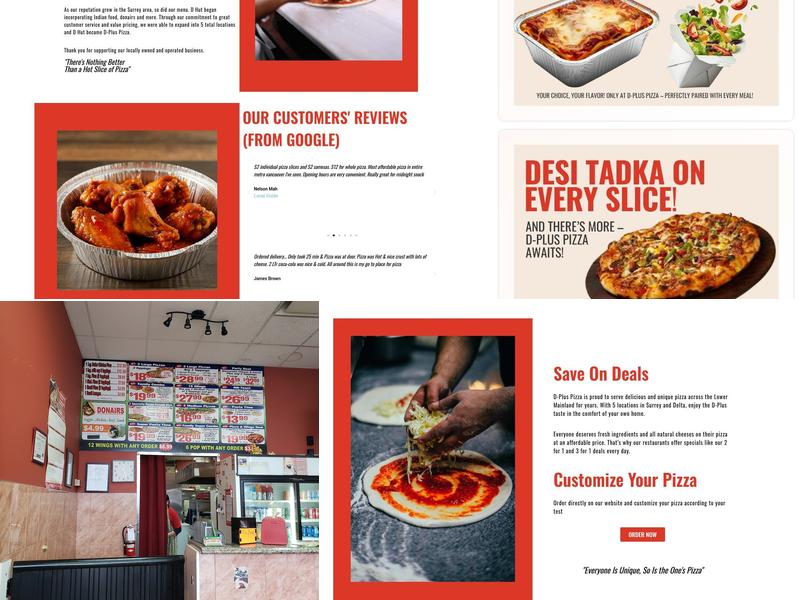 D-Plus Pizza Menu