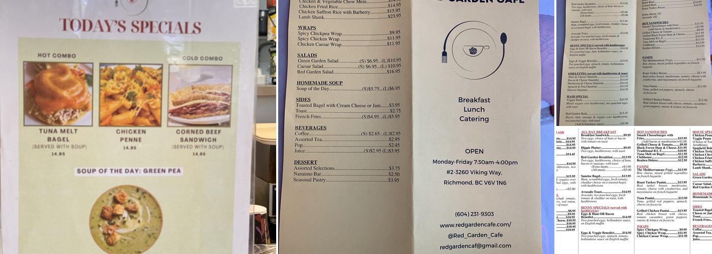 Red Garden Cafe Menu