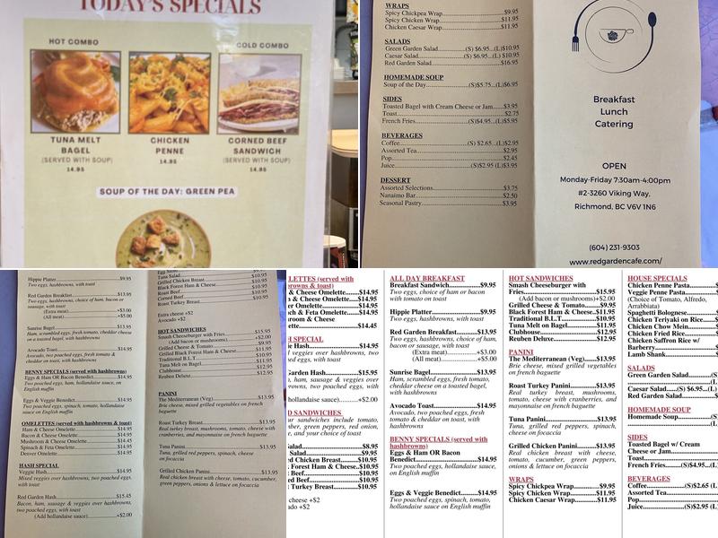 Red Garden Cafe Menu