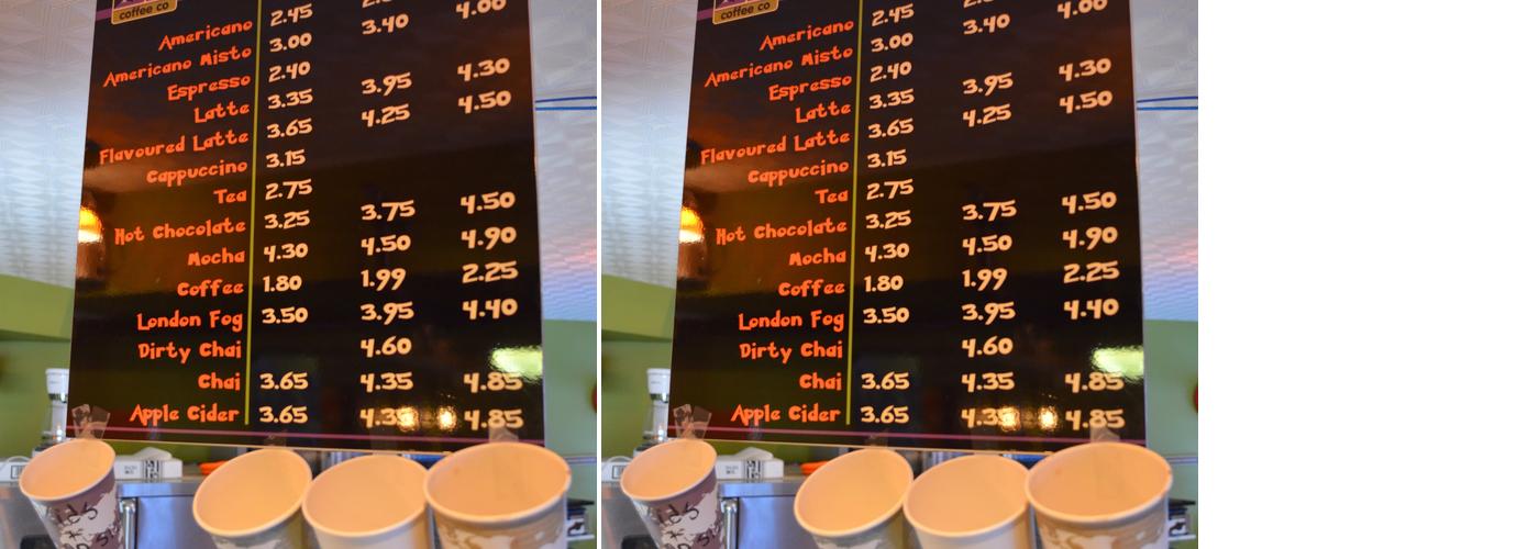 Out Of Bounds Coffee Co Menu