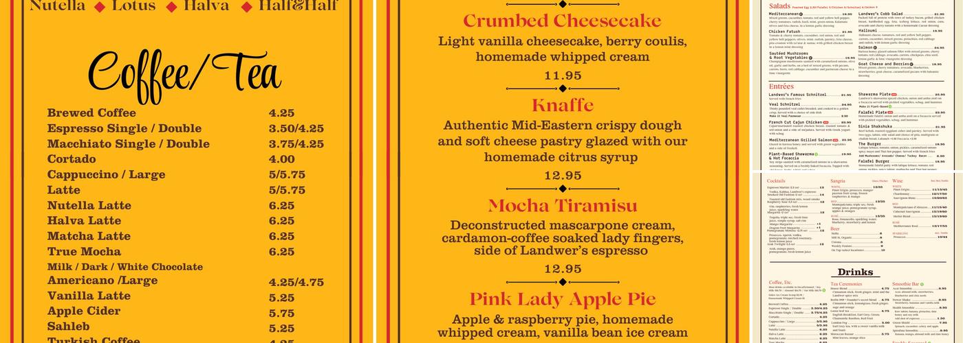 Cafe Landwer Menu