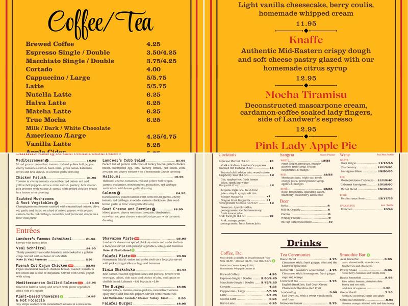Cafe Landwer Menu