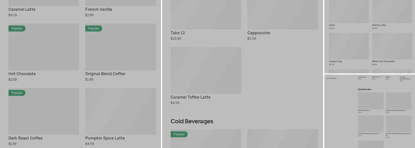 Tim Hortons Menu