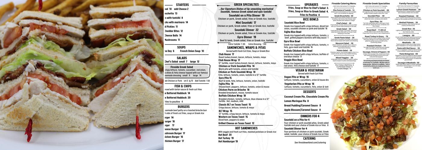 Fireside Restaurant Menu