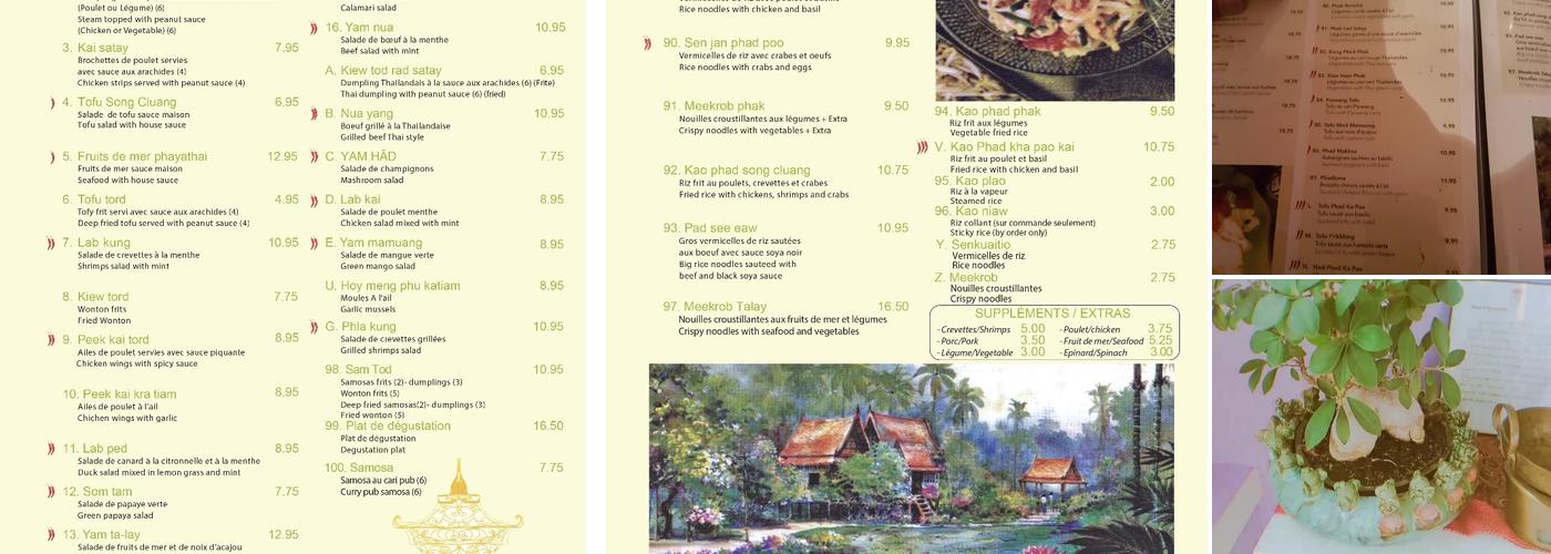 Phayathai Menu