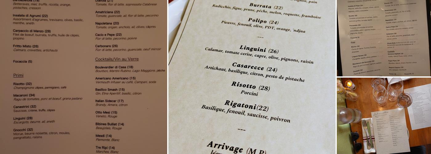Antonietta Menu