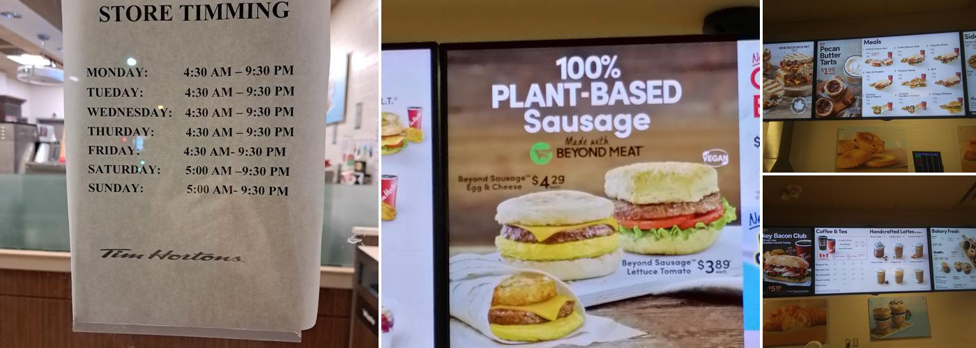 Tim Hortons Menu