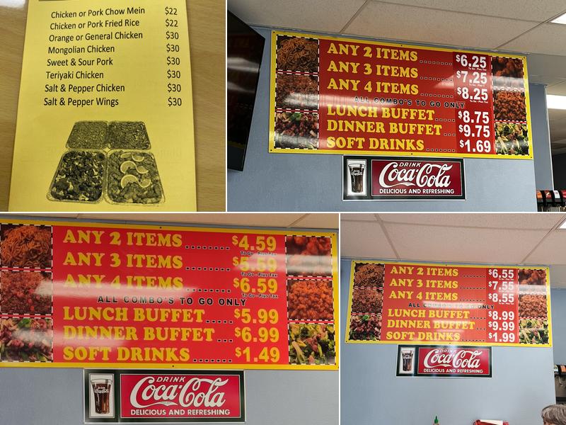 Wild Chinese Buffet Menu