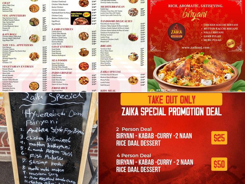 Zaika Indian Grill Menu