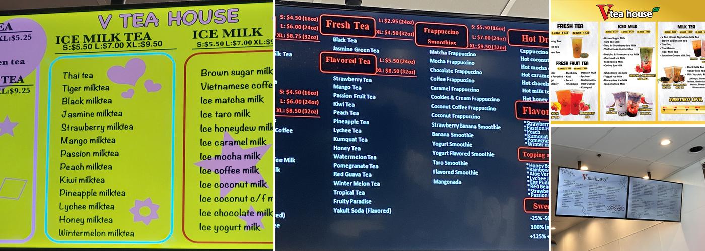 V Tea House Menu