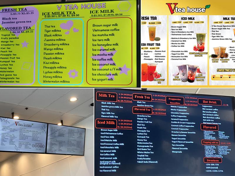 V Tea House Menu