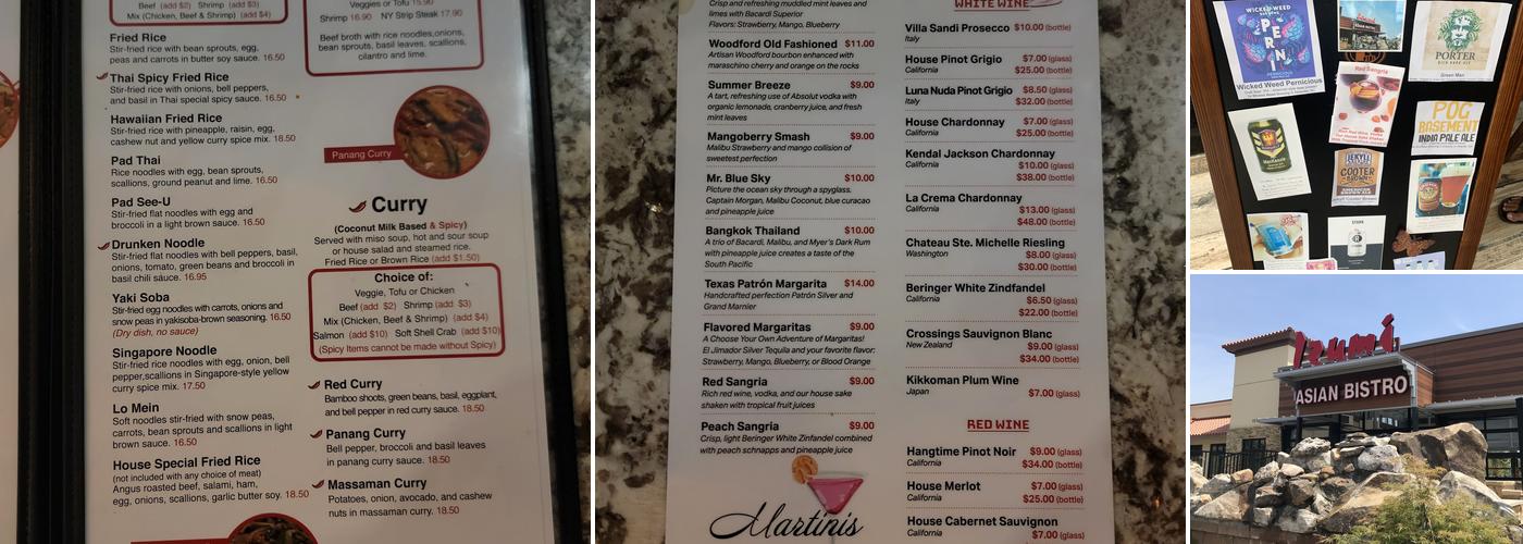 Izumi Asian Bistro Cumming Menu