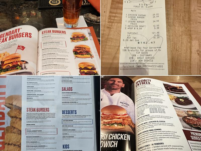 Hard Rock Cafe Menu