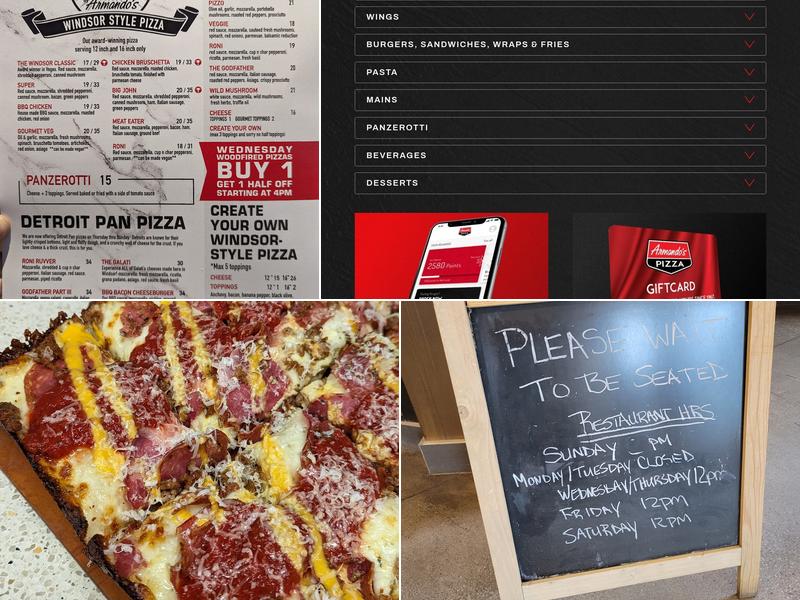 Armando's Pizza - Cabana Rd. Menu