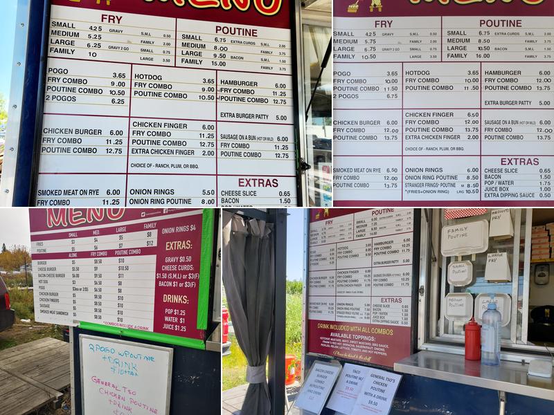 Pong's Poutine Menu