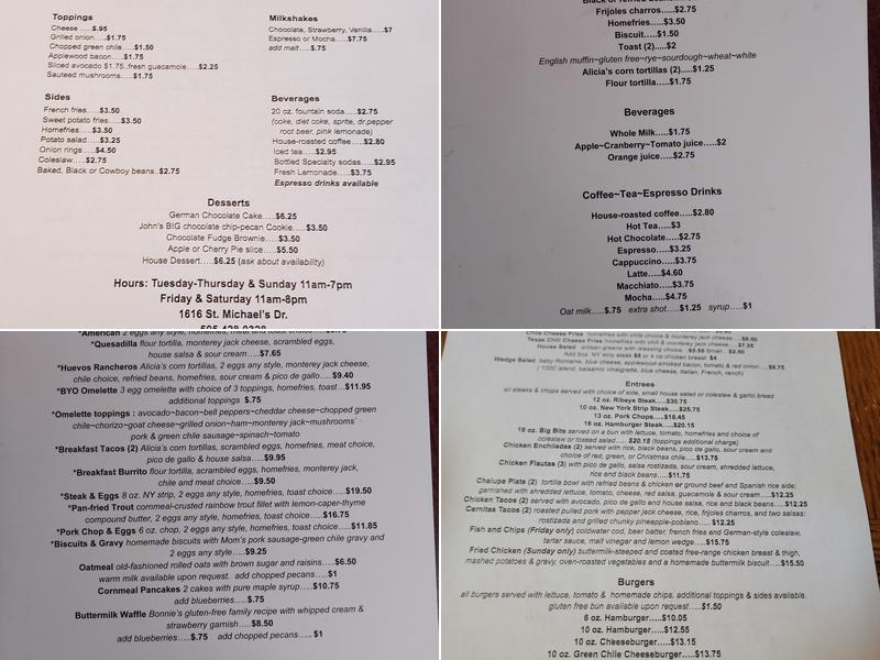 Santa Fe Bite Menu