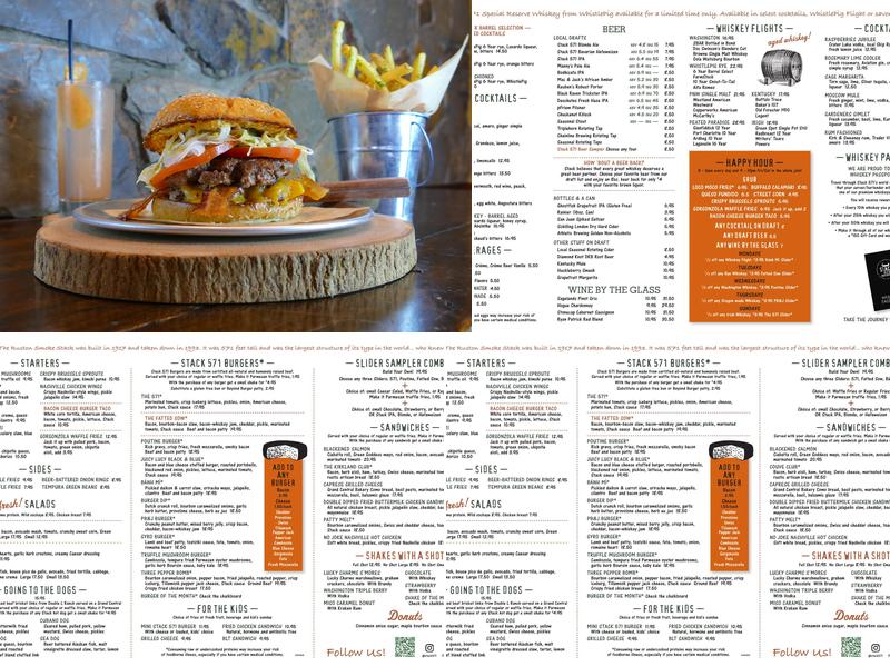 Stack 571 Burger & Whiskey Bar - Vancouver Menu
