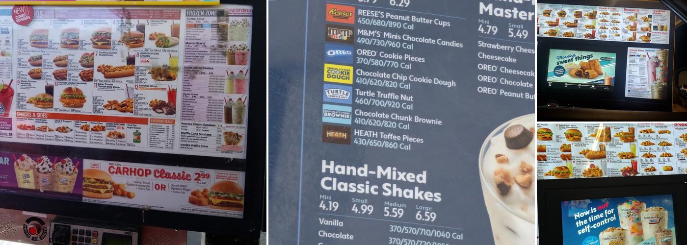Sonic Drive-In Menu