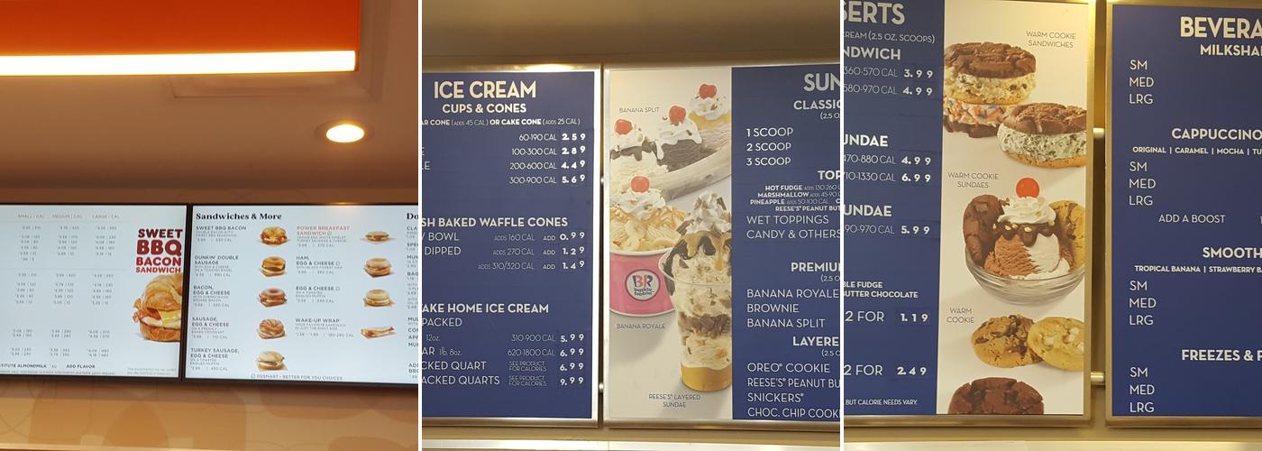 Dunkin' Menu