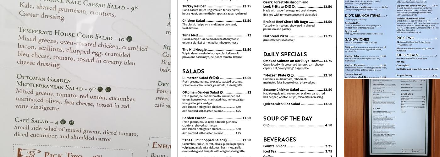 Sassafras Menu