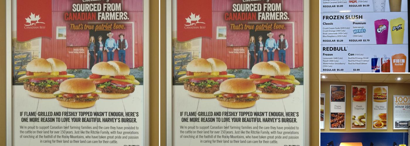 Harvey's Menu