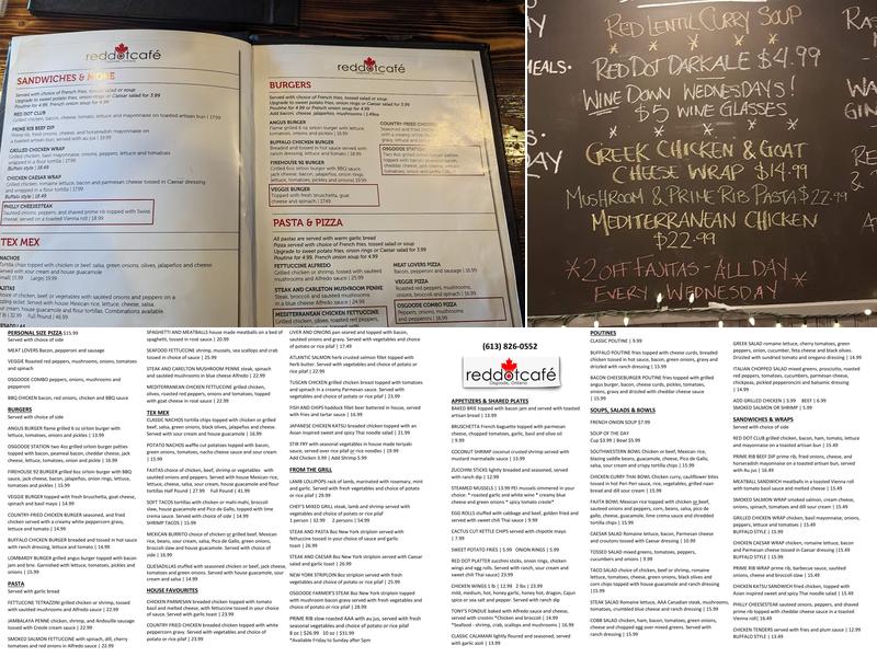 Red Dot Cafe Menu