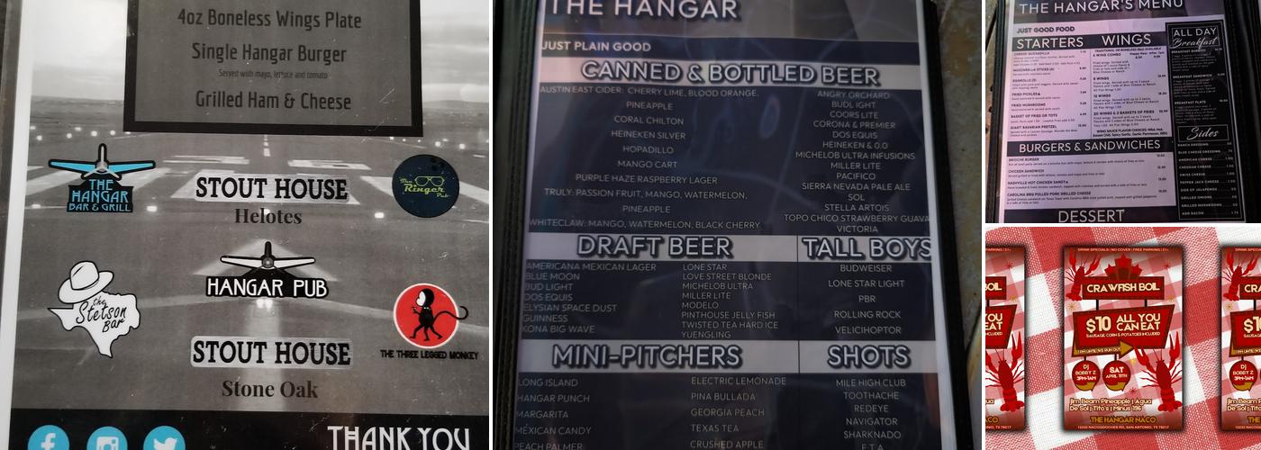 Hangar Pub Menu