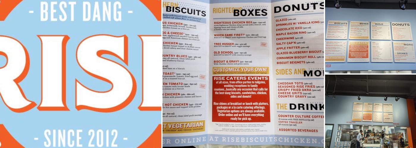 Rise Southern Biscuits and Righteous Chicken Menu